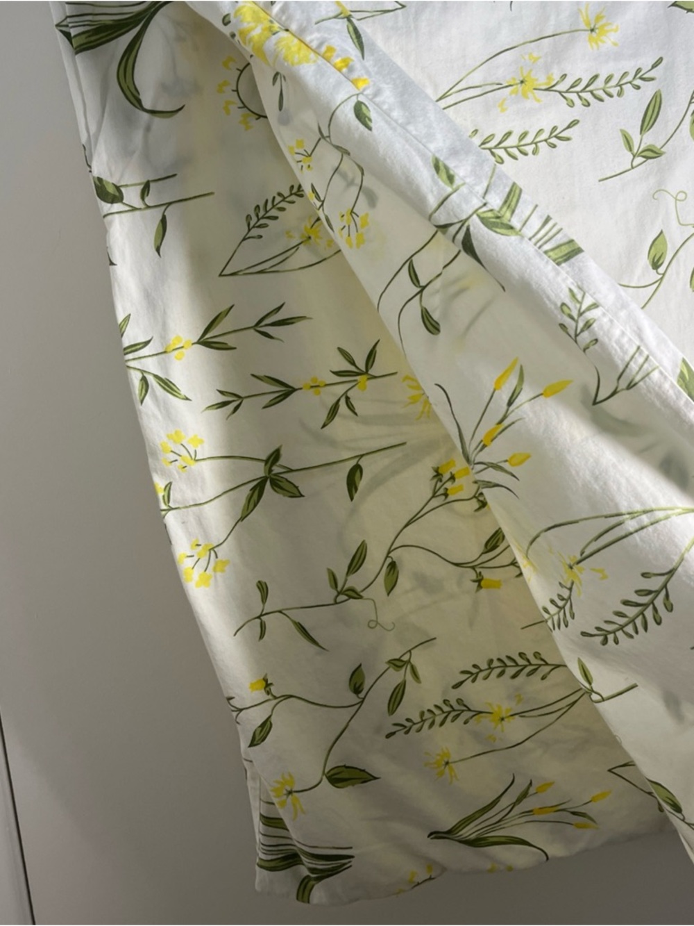 Jolusere Set of 2 Pillowcases 100% Cotton Yellow Green Floral Cotton 20x28” - Picture 3 of 8